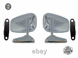 2 Outside Mirror Oval Spider Alfa Romeo 105 115 Giulia Alfetta Gt With Kba