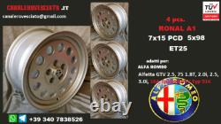 4 Alfa Romeo Ronal A1 7x15 5x98 wheels for 155 164 Alfetta GTV6 wheels