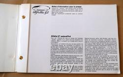 ALFA ROMEO ALFETTA GT Press Dossier Brochure, 9 Photos, Sales Prospectus