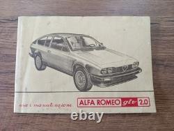 Alfa Romeo Alfetta GTV 2.0 User and Maintenance Manual 1980s
