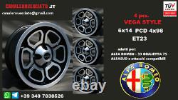 Alfa Romeo Momo Vega 14 4x98 Wheels Alfa Alfetta Gtv Alfasud Giulietta 75 90 33