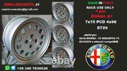 Alfa Romeo Ronal A1 15 Inches 4x98 33 75 90 145 146 155 Alloy Alfasud Rims