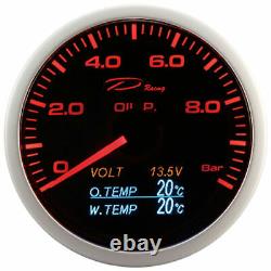 D Racing 4in1 Oil Pressure Show Temperature Of Oil Temperature Water