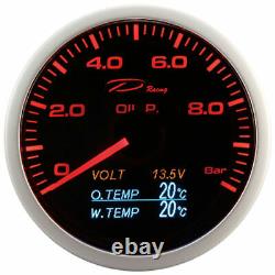 D Racing 4in1 Pressure Temperature Display Multifunction Water Oil