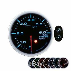 Depo Racing 60mm Fuel Pressure Gauge Display Instrument Warning Peak