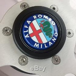 Genuine Leather Black 350mm Prototype Momo Steering Wheel For Alfa Romeo Horn
