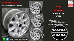 Minilite 6x13 6j 13 Inches 4x98 Matra Bagheera Simca Rims Rims Tuv