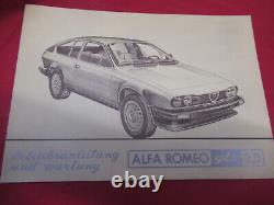 Original Alfa Romeo Alfetta Gtv 2.0 Mode D'emploi + Interview Livret Neuf