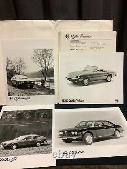 Rare Press File USA 1977 Alfa Romeo Alfetta Gt Spider Veloce Press Kit