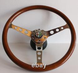 Steering wheel compatible with Alfa Romeo Wood Chrome Alfetta Giulietta GTV 6 GTV 2000