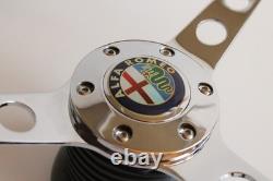 Steering wheel compatible with Alfa Romeo Wood Chrome Alfetta Giulietta GTV 6 GTV 2000