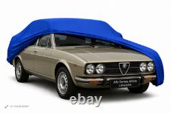 Stretchable Indoor Garage Cover for Alfa Romeo Alfetta Sedan Blue
