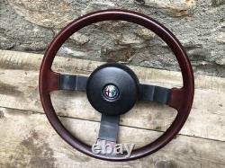Vintage Alfa Romeo Steering Wheel (VG IAO) Wood Horn GTV6 Giulietta Giulia GT Alfetta