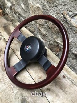 Vintage Alfa Romeo Steering Wheel (VG IAO) Wood Horn GTV6 Giulietta Giulia GT Alfetta