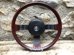 Vintage Alfa Romeo Steering Wheel (VG IAO) Wood Horn GTV6 Giulietta Giulia GT Alfetta