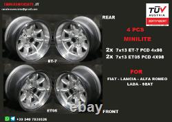 Wheels 13 4x98 Minilite 7j Alloy For Fiat Lancia Lada Alfa Romeo Seat Tuv