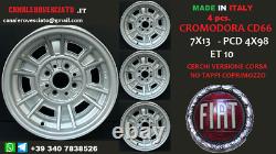 4 Roues Fiat 124 128 Cromodora CD66 Course 7x13 4x98 Felgen Wheels Jantes