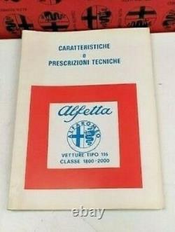 ALFA ROMEO Alfetta Ensemble De 7 Fra Manuels et Caractéristiques Technique