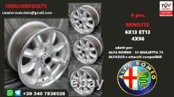 Jantes Minilite 6x13 4x98 Alfa romeo 75 Alfasud 33 Giulietta Arna Alfetta