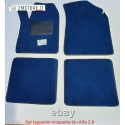 Jeu Tapis Tappettini Velours Bleu Original Paolini Alfa Romeo Alfetta 2.0