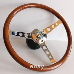 Volant compatible avec Alfa Romeo Bois Chrome Alfetta Gulietta GTV 6 GTV 2000