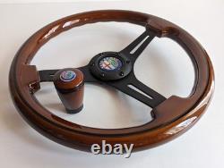Volant compatible avec Alfa Romeo Bois Noir + Pommeau de vitesse Alfetta