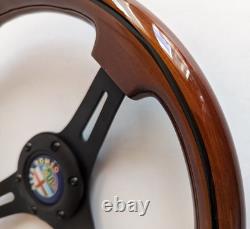Volant compatible avec Alfa Romeo Bois Noir + Pommeau de vitesse Alfetta